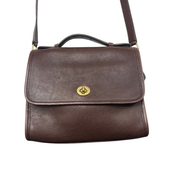 Vintage Coach Walnut Brown Court Crossbody Bag 9870 - Picture 9 of 15